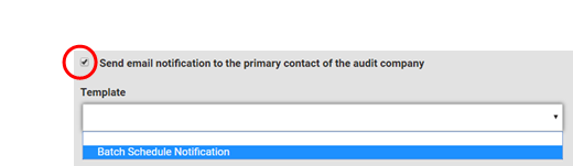 Email notification checkbox