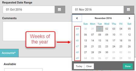 Select audit date range
