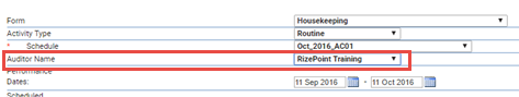 Select auditor name Select auditor name