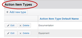 Action Item Types