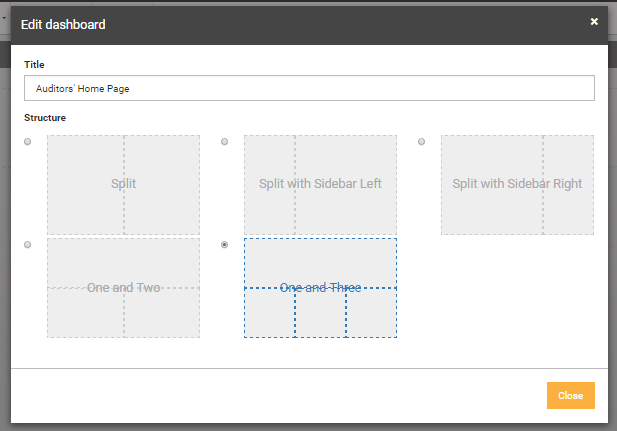 Edit dashboard