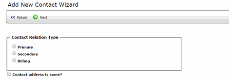 Contact Relation Type screen Contact Relation Type screen