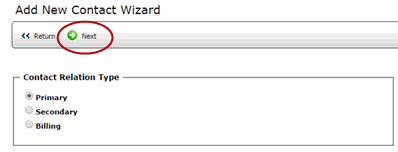 Select a Contact Relation Type Select a Contact Relation Type