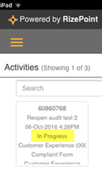IN PROGRESS status