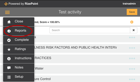 Select REPORTS