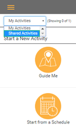 Select SHARED ACTIVITIES Select SHARED ACTIVITIES