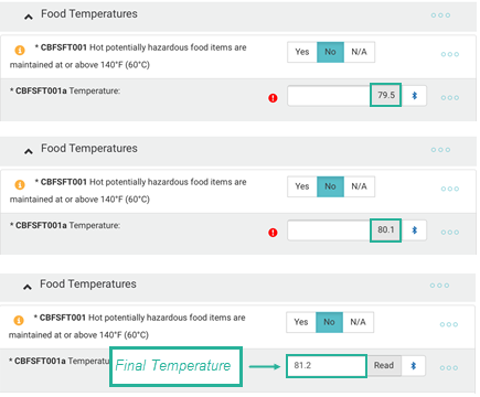Visual indicator displays the current temperature