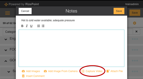 Select CAPTURE VIDEO
