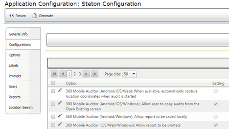 Configuration profile page