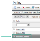 Select the policy to delete