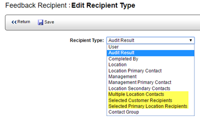 Recipients for Automated Feedback Report