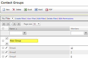 Click "New" to create a new Contact Group