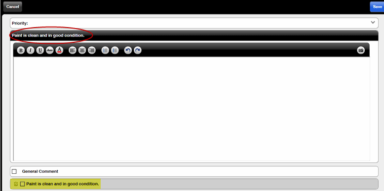 Predefined comment in 360 MA