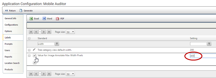 Set the image width (in pixels)