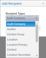 Add Recipient Type dropdown menu for Audit Result Approval 2.0
