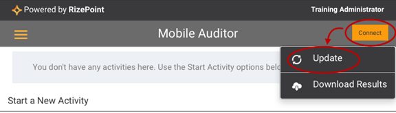 Click CONNECT, then UPDATE