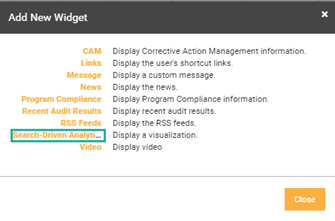 Select SEARCH-DRIVEN ANALYTICS