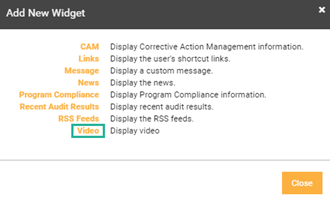 Select VIDEO