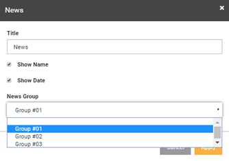 Configure the News widget