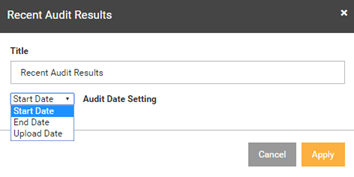 Date setting for recent audit results