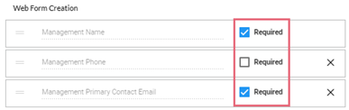 Click checkboxes next to required fields