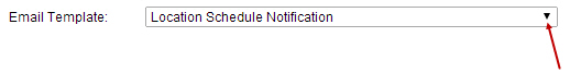 Email template drop-down list